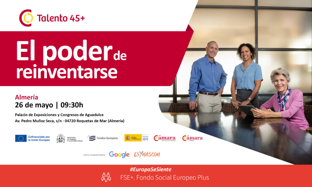 BANNER WEB Almeria 750x450 - Más de 200 personas y 26 empresas participarán en ENCUENTRO +45, la gran feria de empleo sénior impulsada por la Cámara de Comercio de Almería