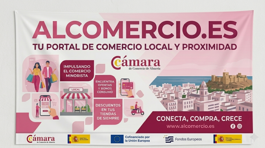 CARTEL ALCOM - ACCIÓN DE DINAMIZACIÓN COMERCIAL PLATAFORMA DIGITAL ALCOM. CÁMARA ACTIVA COMERCIO